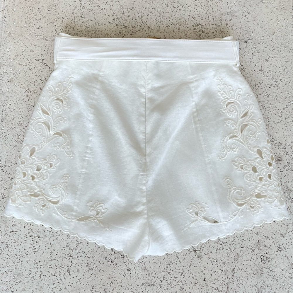 ZIMMERMANN 🍦🌴 PEGGY Shorts. White embroidered shorts. US 10. NEW with tag. - Picture 7 of 10